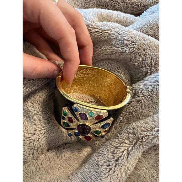 CINER ENAMELED AND JEWELED Maltese Cross Bracelet - Picture 4 of 4